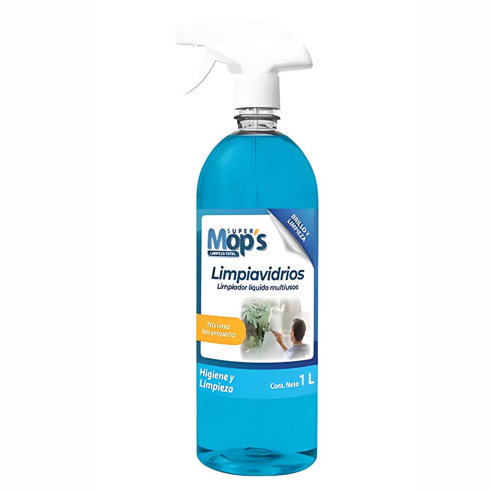 impiador de Vidrios Super Mops 1 Lt | Con Atomizador y Aroma Neutro