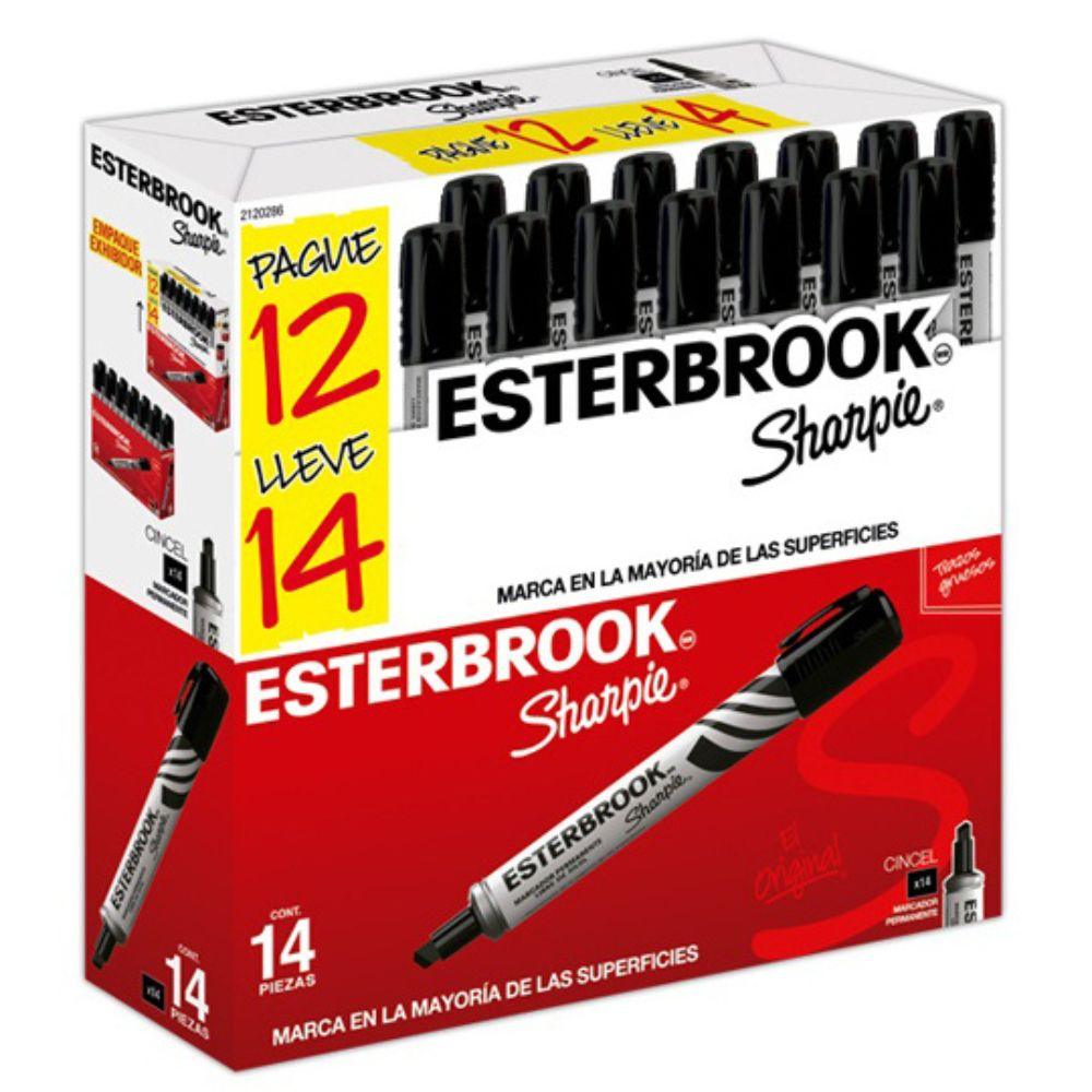 Marcador Berol Permanente Esterbrook Negro | 14 Pzs Punta Cincel Colmenero Shop