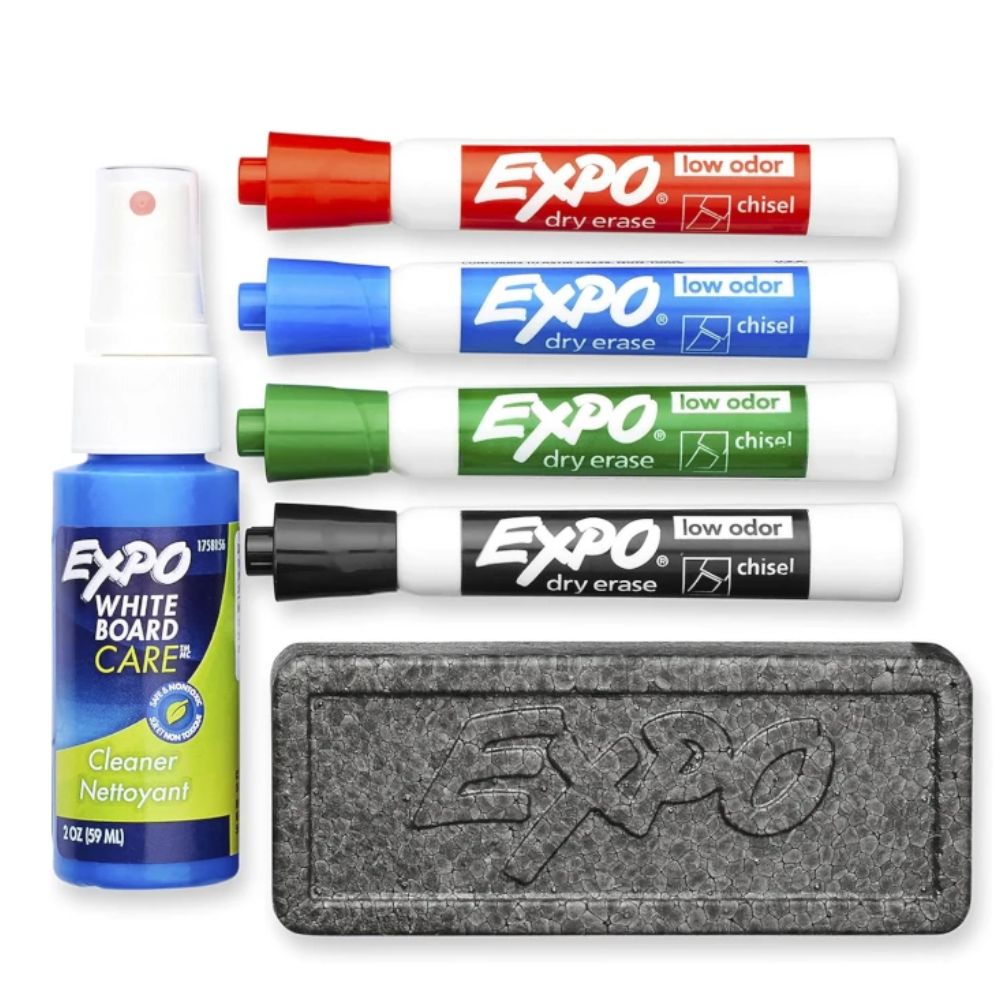 Marcadores Expo para Pizarrón | Blíster 6 Piezas | Tinta Borrable | Cincel