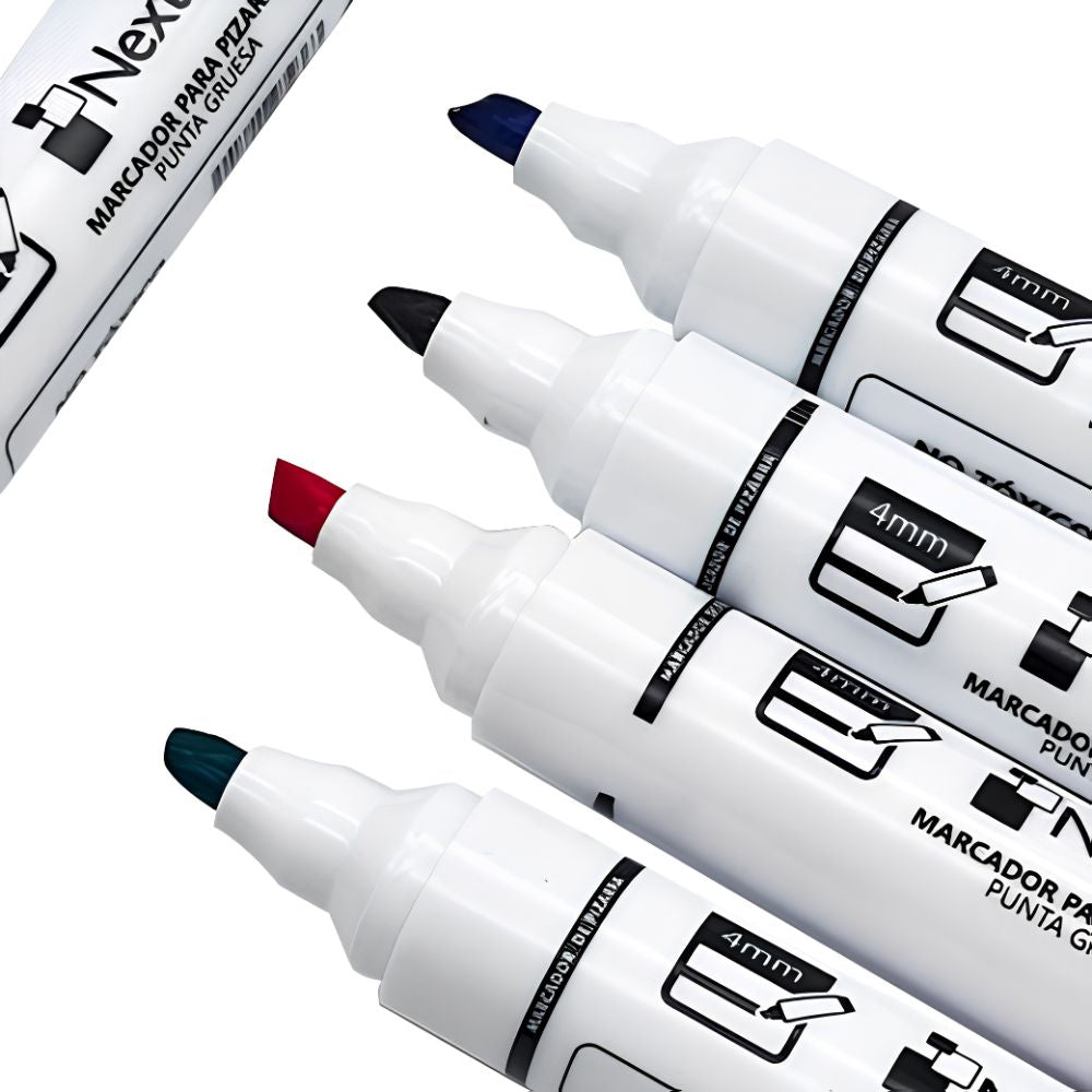 Marcador Para Pizarrón Blanco 4+1 Punta Gruesa Cincel 4mm