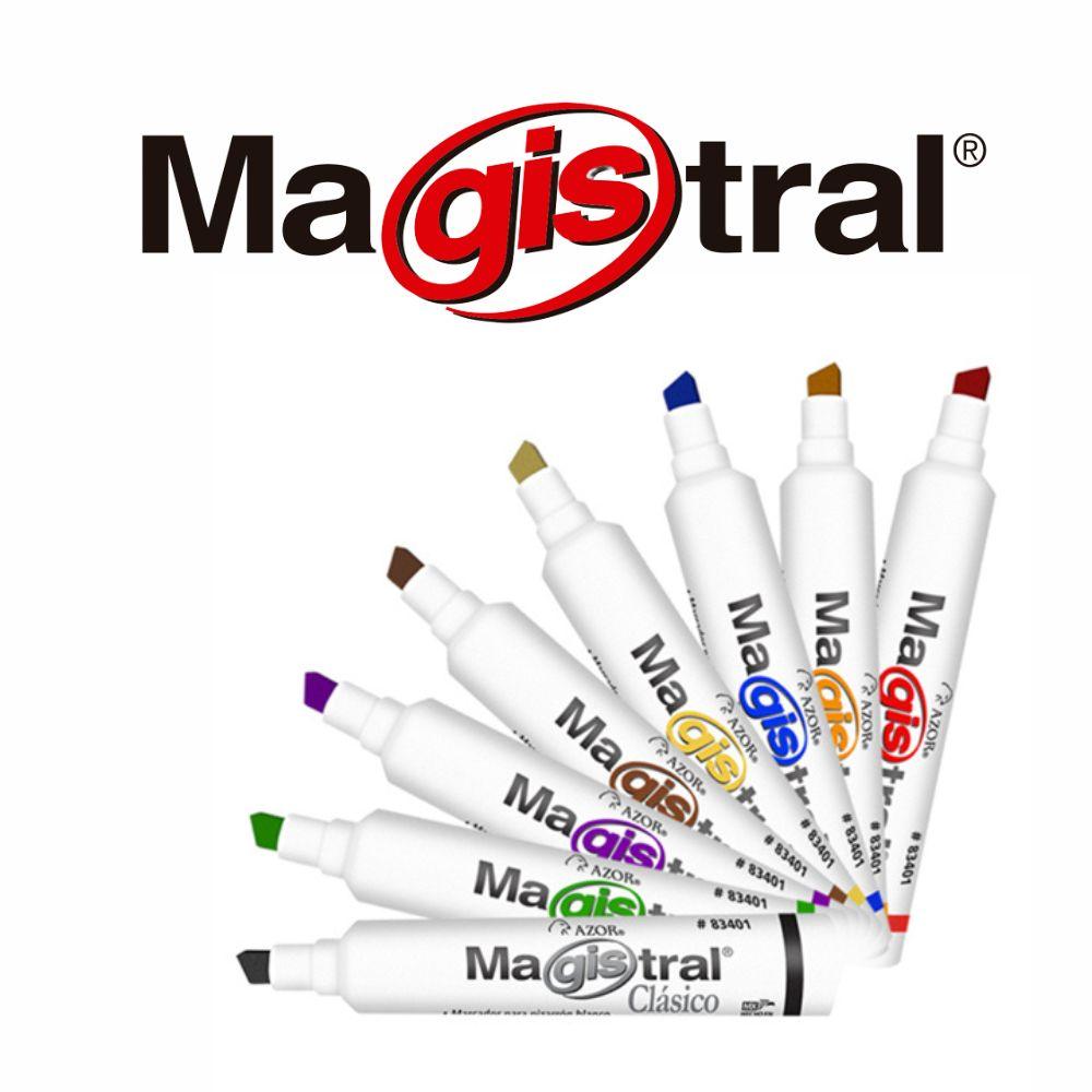 Marcador Magistral Clásico Punta Cincel 6 Mm Colores Surtidos Empaque Con 8 Pzas - Colmenero Shop