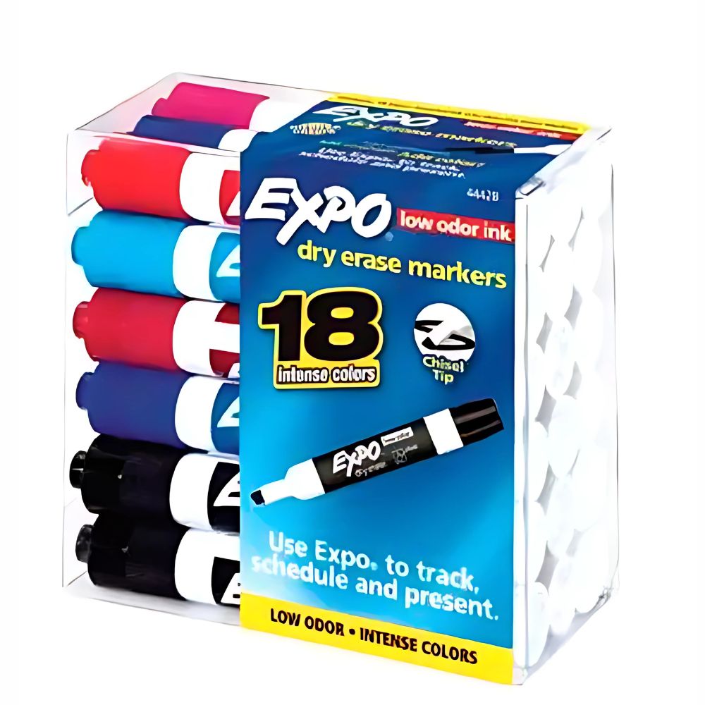Marcador para pizarron Expo caja con 18 marcadores colores