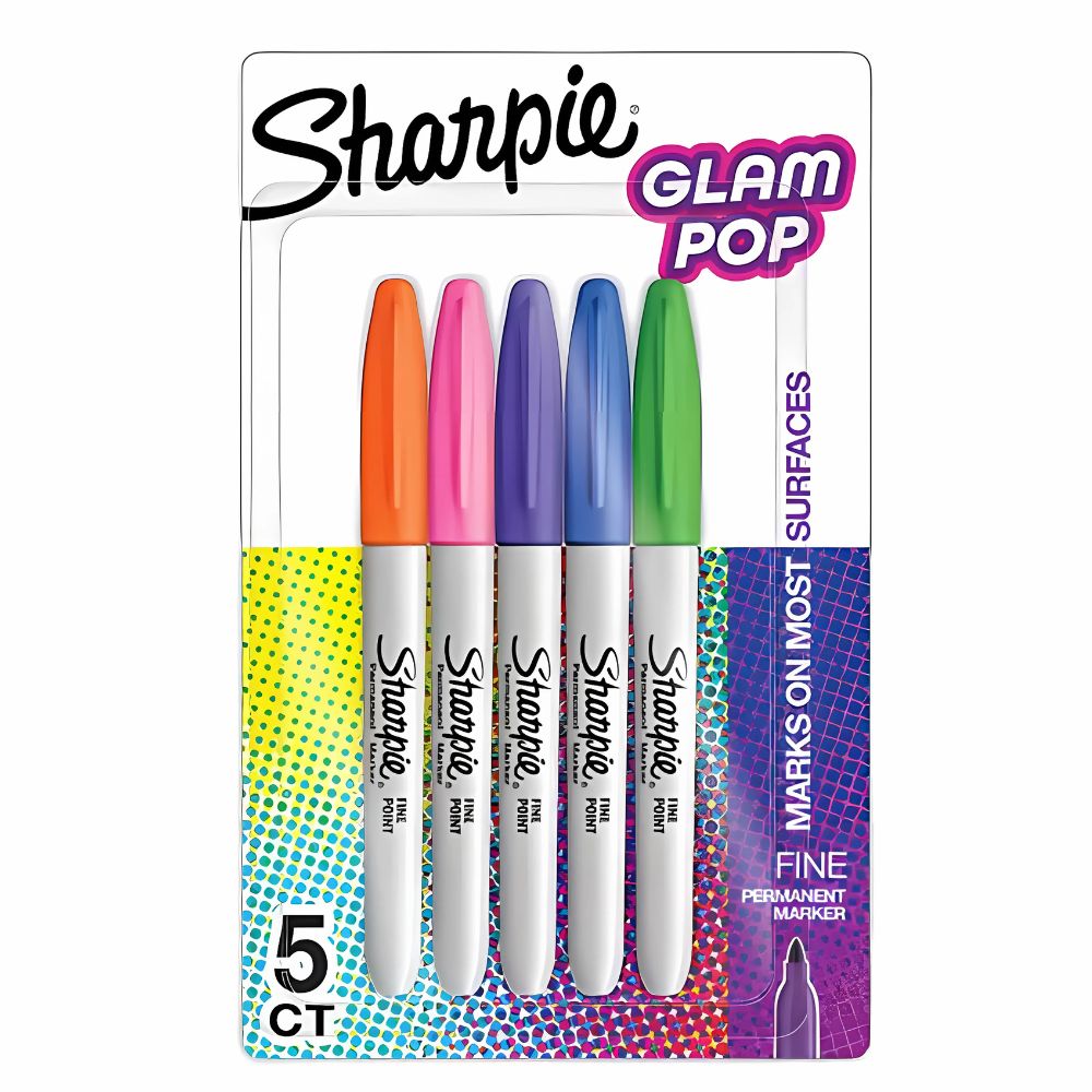 Marcadores Sharpie Glam Pop permanentes | Blíster 5 piezas
