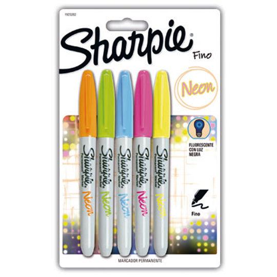 Marcador Permanente Sharpie Neón Blístercn 5 Colores Surtidos - Colmenero Shop
