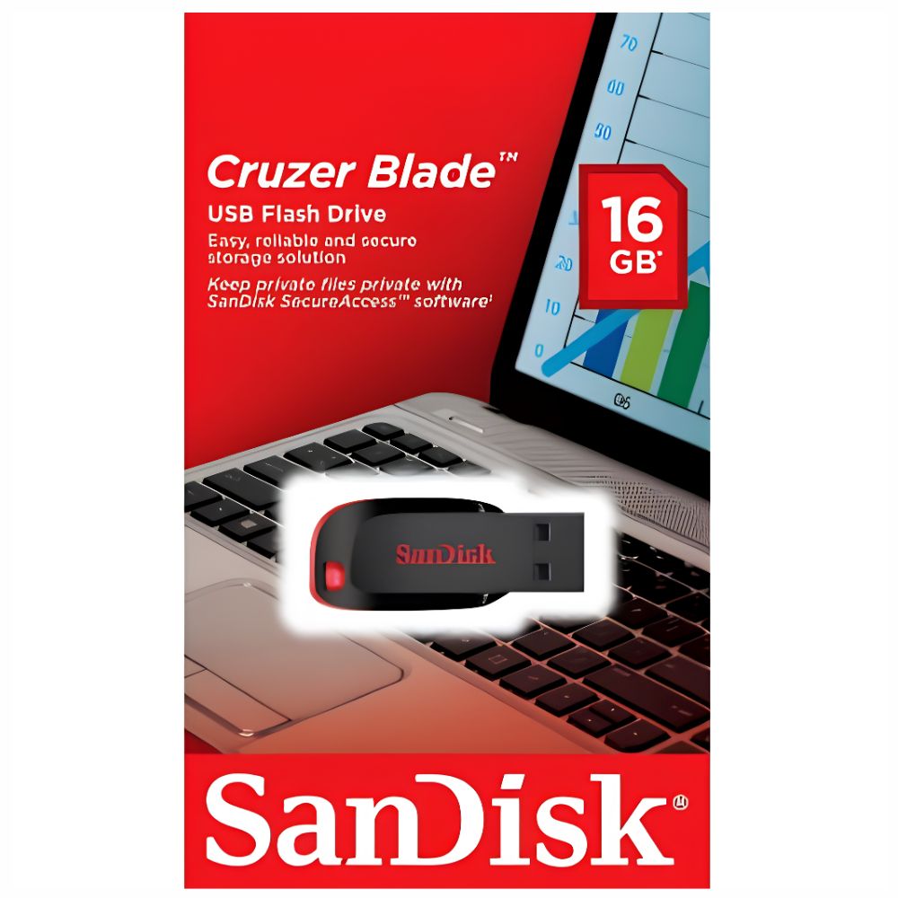 Memoria USB SanDisk Cruzer Blade 16GB | SDCZ50-016G-B35 Negro