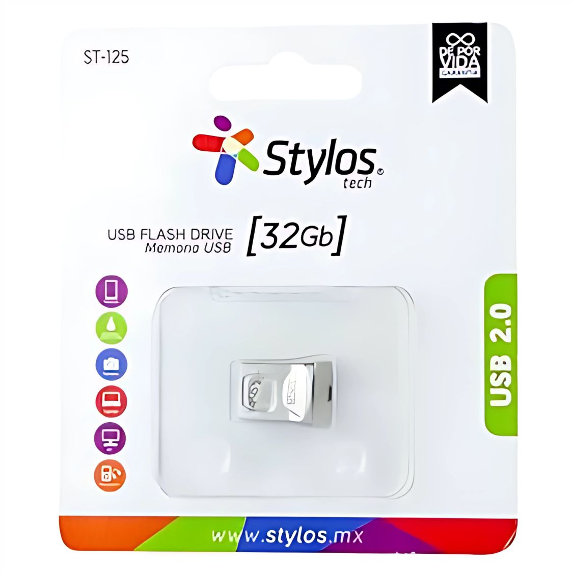 Memoria USB Stylos 32GB | USB 3.2 Gen 1, Metálica y Mini