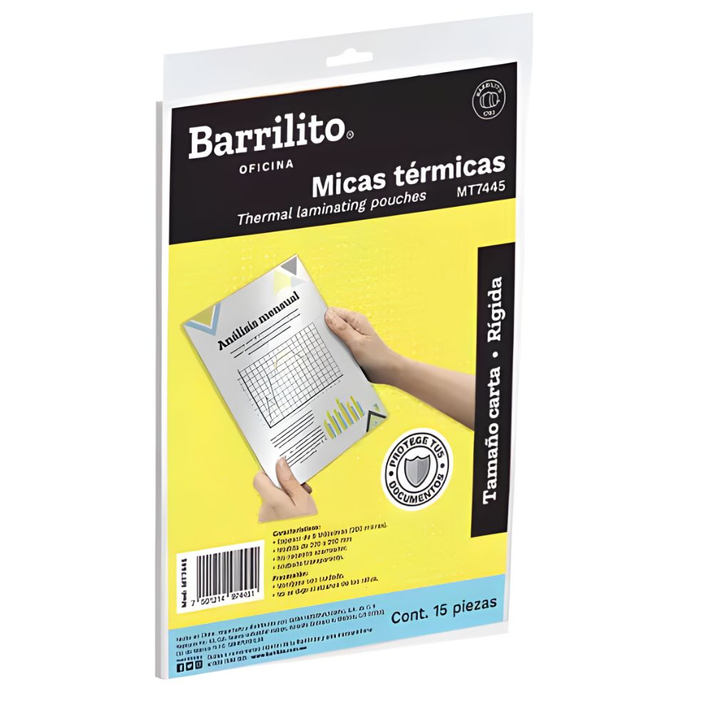 Mica Térmica Barrilito Carta | 8 Milésimas (MT7445) | Paquete 15 pzas