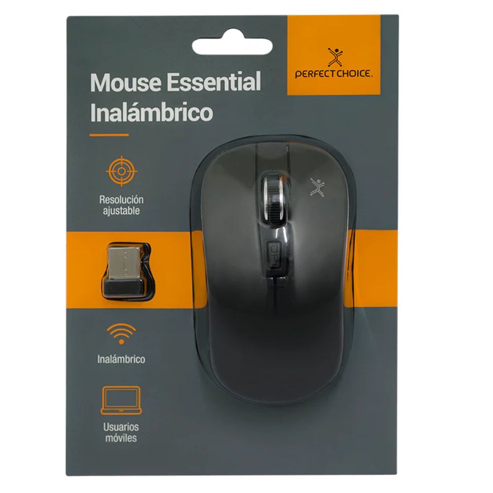 Mouse Inalámbrico Perfect Choice Negro PC-044758 | 1600 DPI Plug & Play