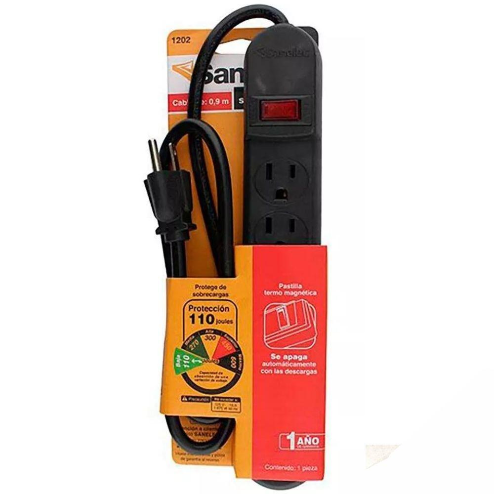 Supresor De Picos Santul De 110 J 6 Contactos Color Negro 1202 - Colmenero Shop