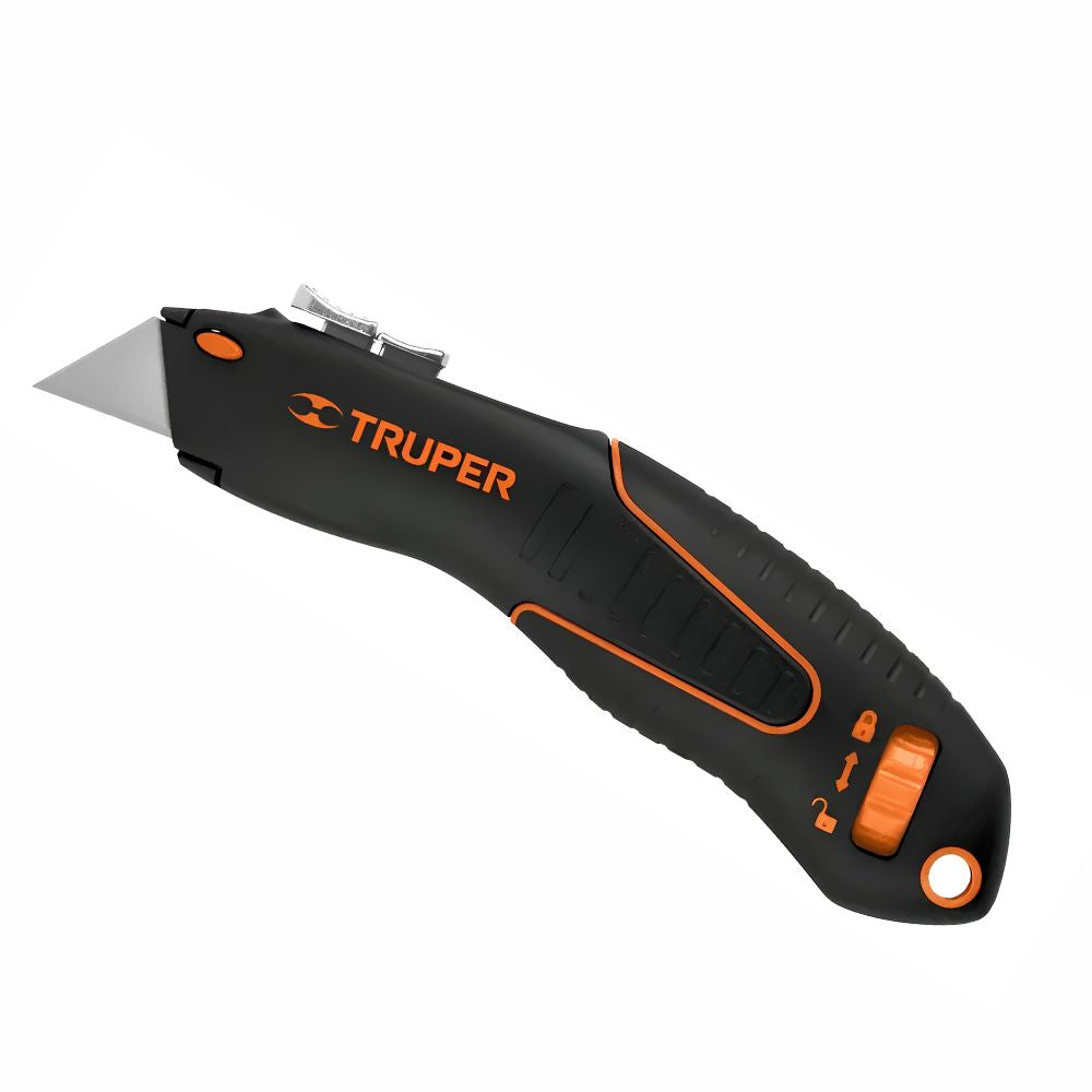 Cutter con Navaja de Seguridad Auto-Retráctil Truper 100850 | Modelo NM-6S