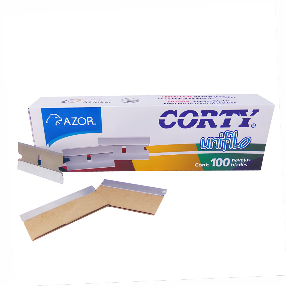Navaja Unifilo Azor Corty 9mm | Caja con 100 Piezas | Modelo 3110