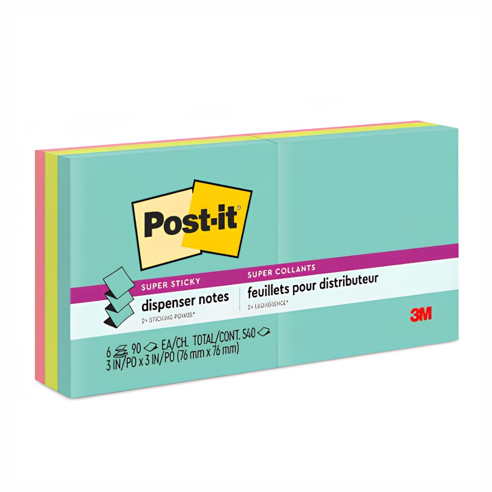 Notas Adhesivas Post-it Pop-Up Miami 3x3 | 6 Blocks 90 Hojas | 3M
