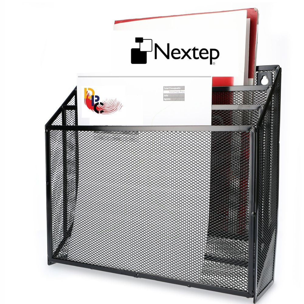 Clasificador Nextep NE-176 Malla Metálica 3 Niveles Negro - Grande