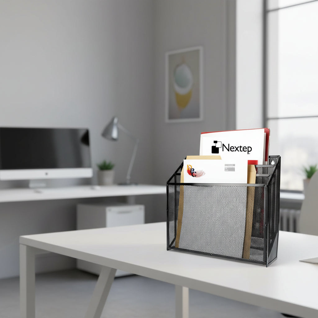 Clasificador Nextep NE-176 Malla Metálica 3 Niveles Negro - Grande