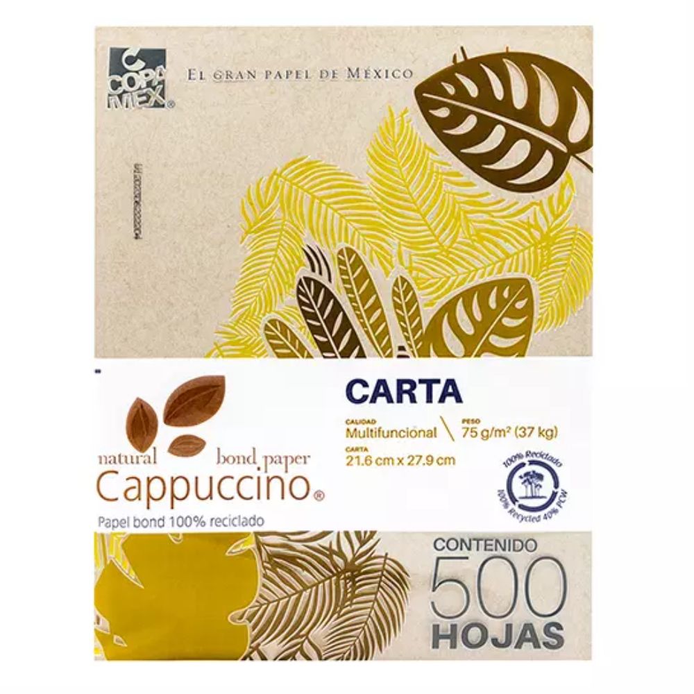 Papel Reciclado COPAMEX Cappuccino | Carta,75 gm | 100 Ecológico