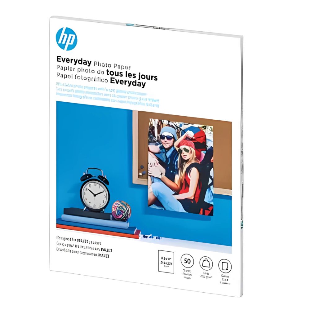 Papel Fotográfico HP Everyday Glossy | Tamaño Carta, 50 Hojas