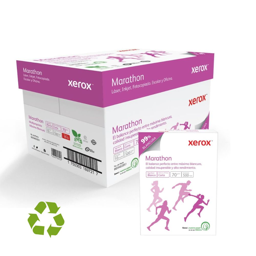 Caja de Papel Xerox Marathon Carta 70 g – 5000 Hojas (Mod. 3M02051)
