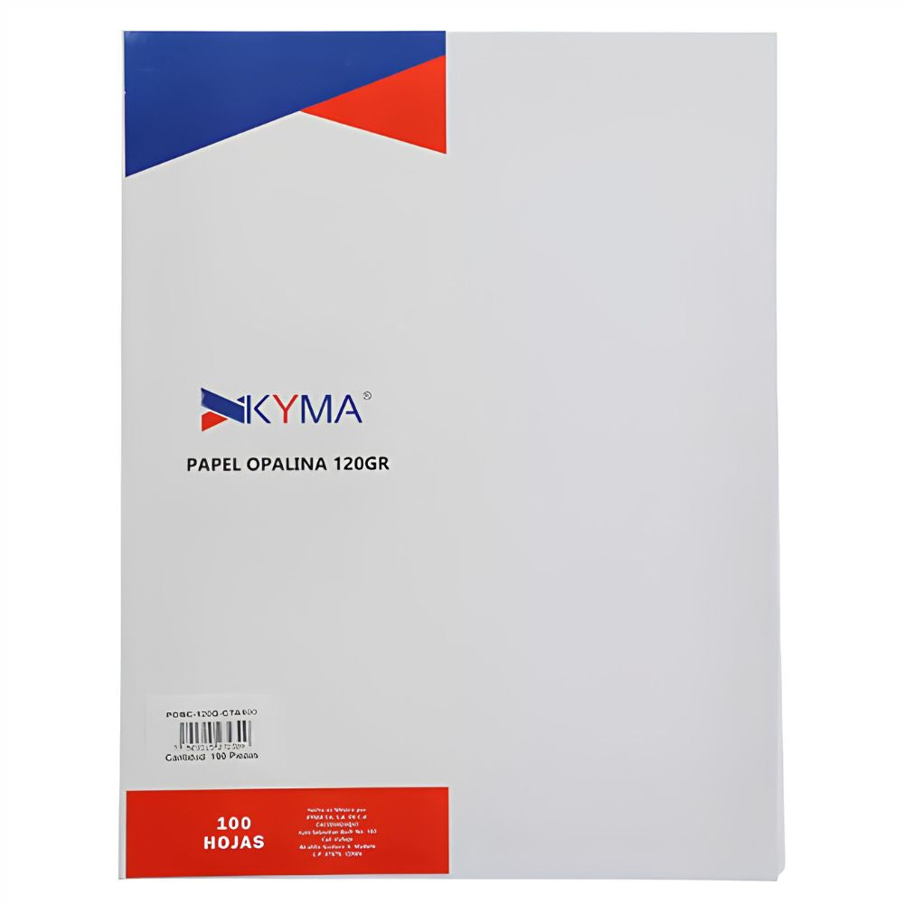 Papel y Cartulina Opalina Blanco Kyma Oficio 120g / 220g (100 Pzs) | Colmenero