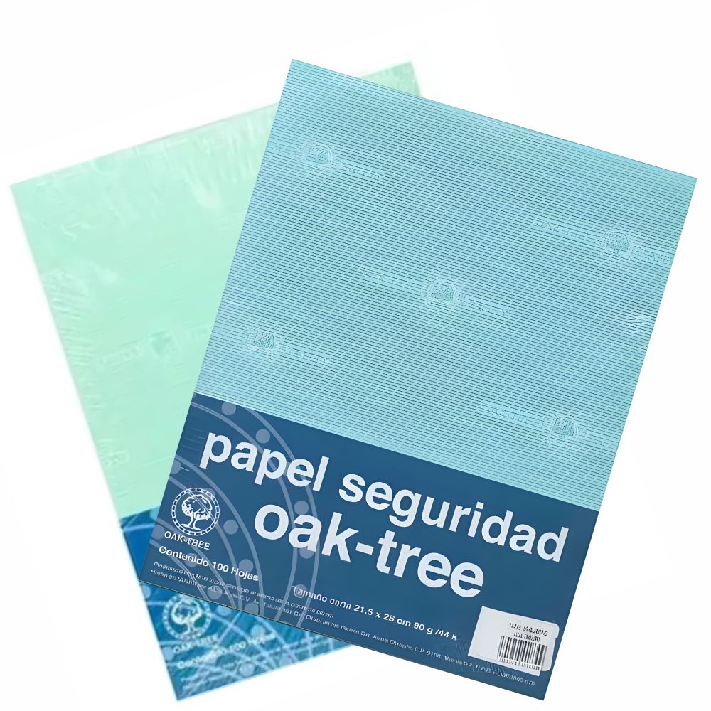 Papel Seguridad Oak Tree Azul Claro | 90g Carta | 100 Hojas