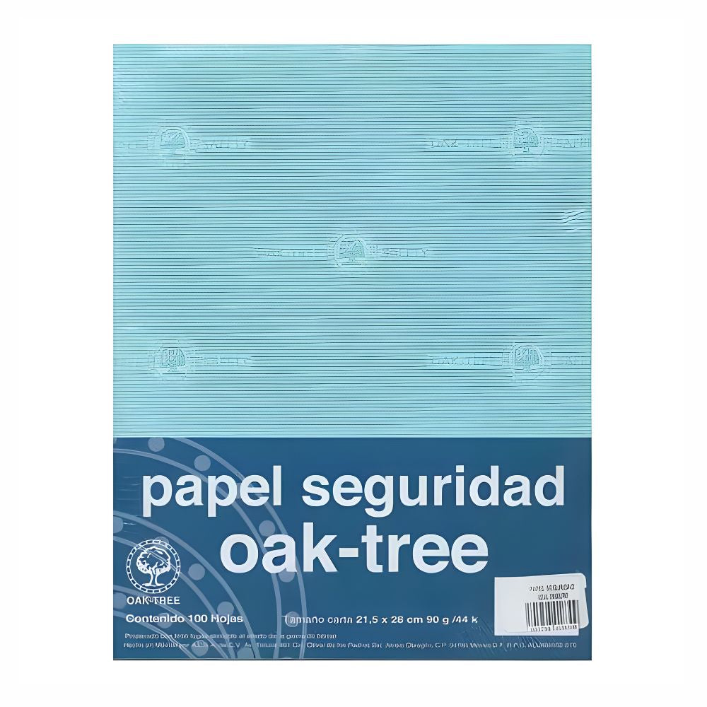 Papel Seguridad Oak Tree Azul Claro | 90g Carta | 100 Hojas