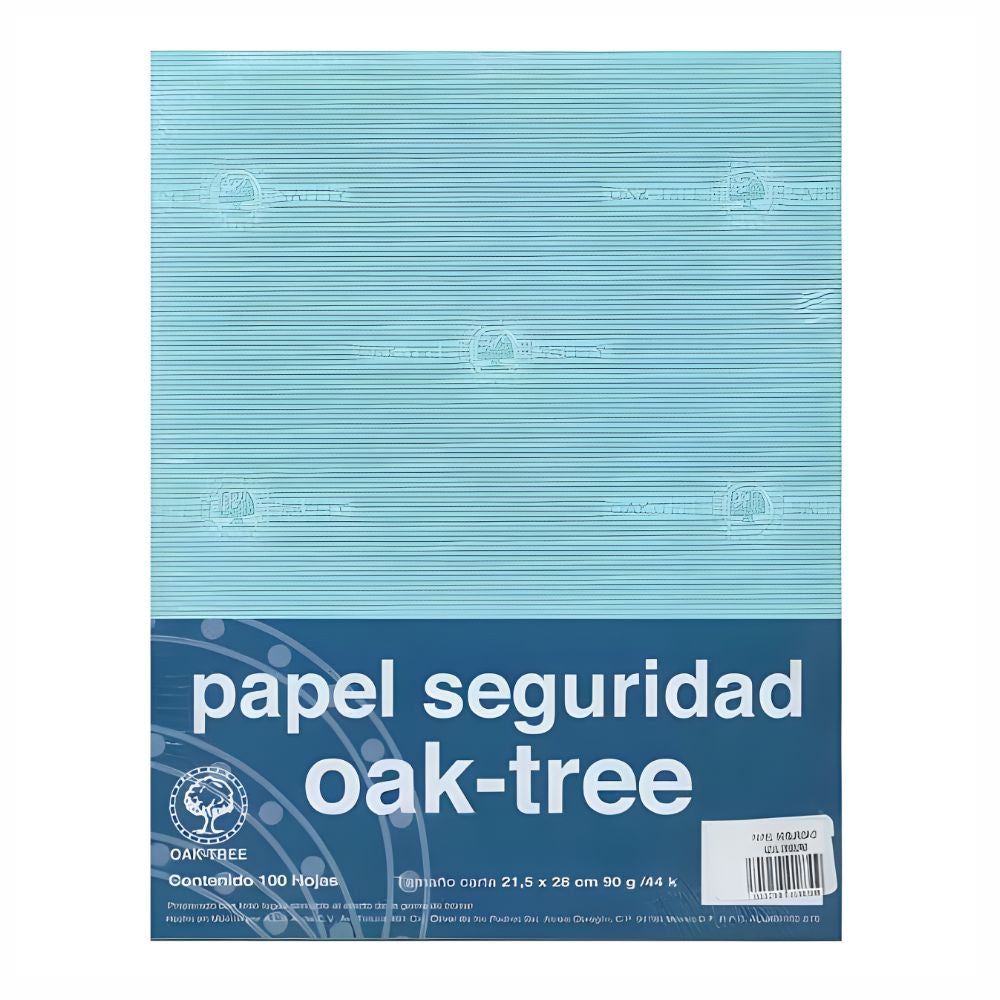 Papel de Seguridad OAK-TREE Carta 90g | 100 Hojas | Anti-Falsificación | Colores