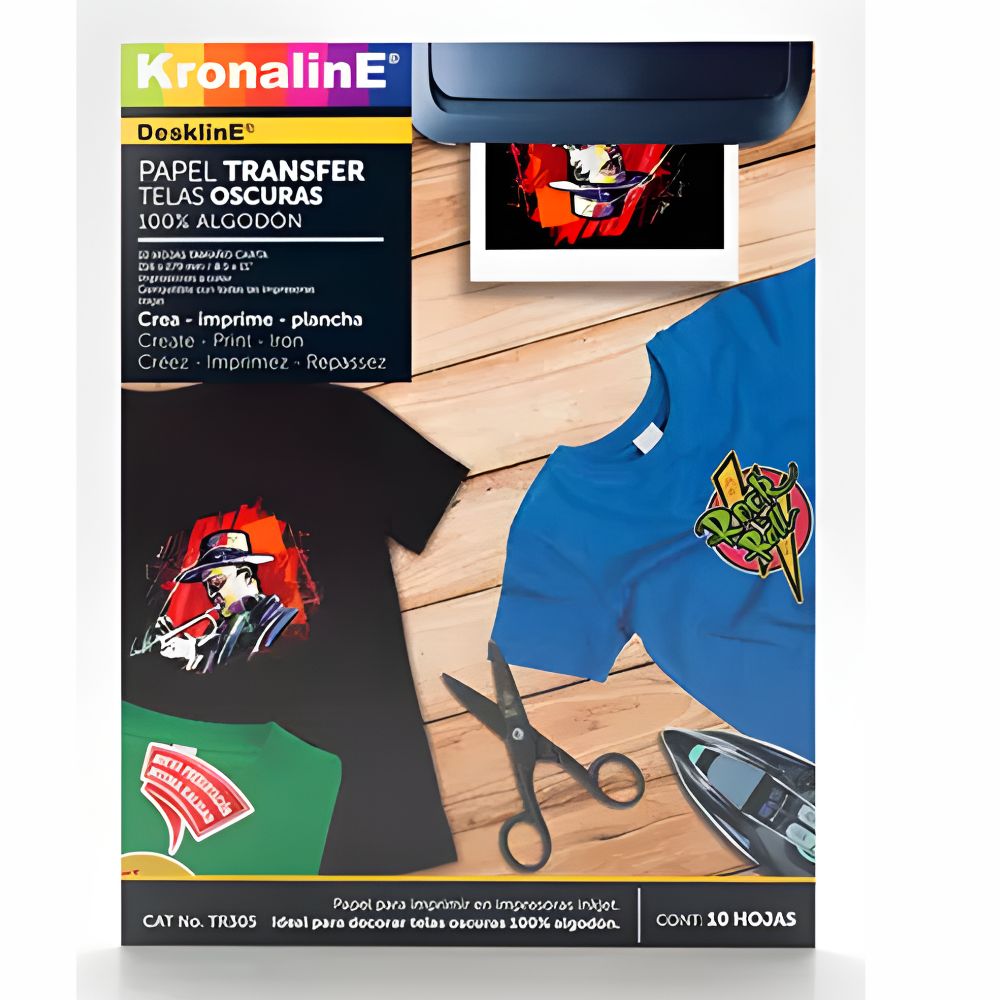 Papel Transfer Kronaline Tela Oscura Carta | 10 Hojas TR305
