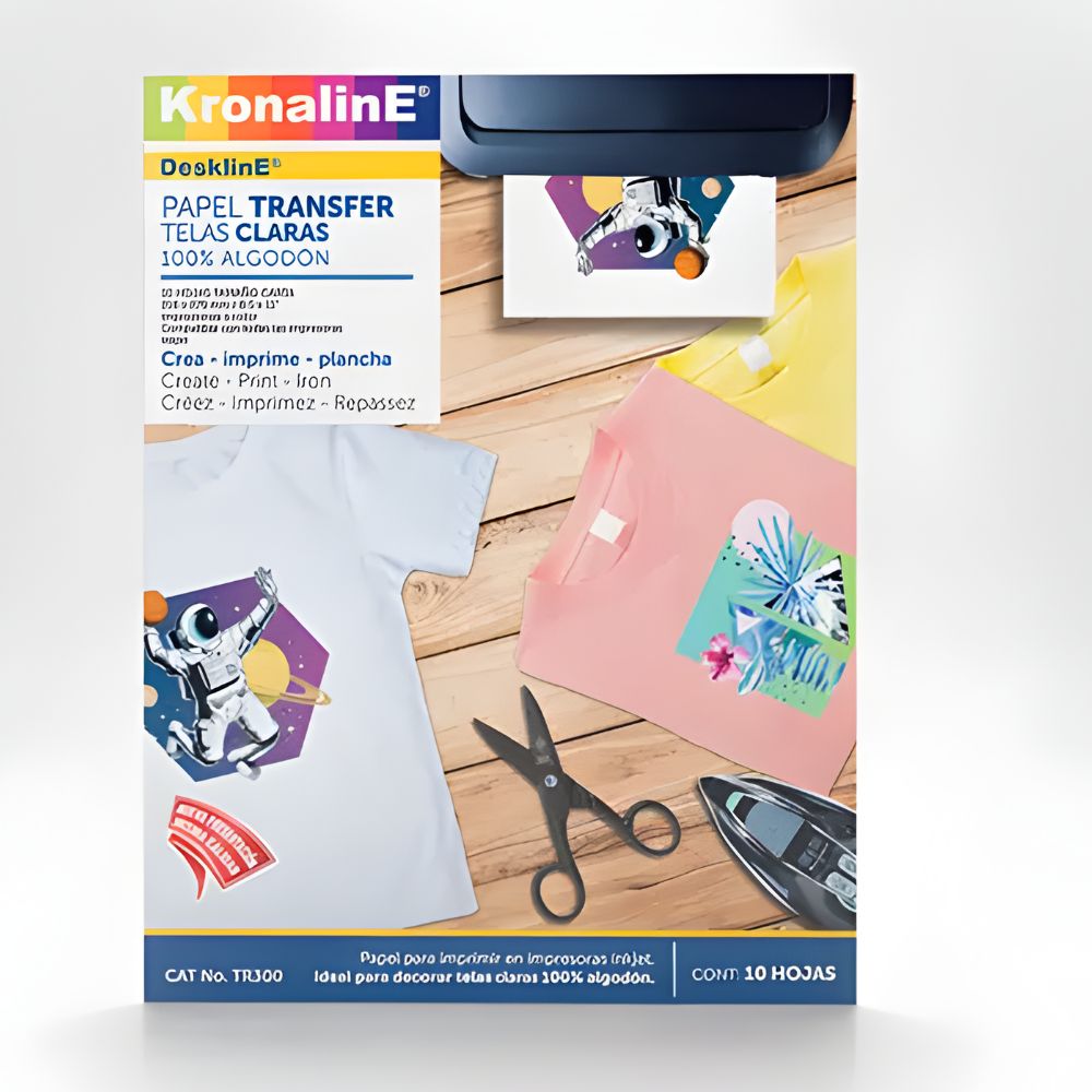 Papel Transfer Kronaline TR300 Telas Claras | Carta 10 Hojas