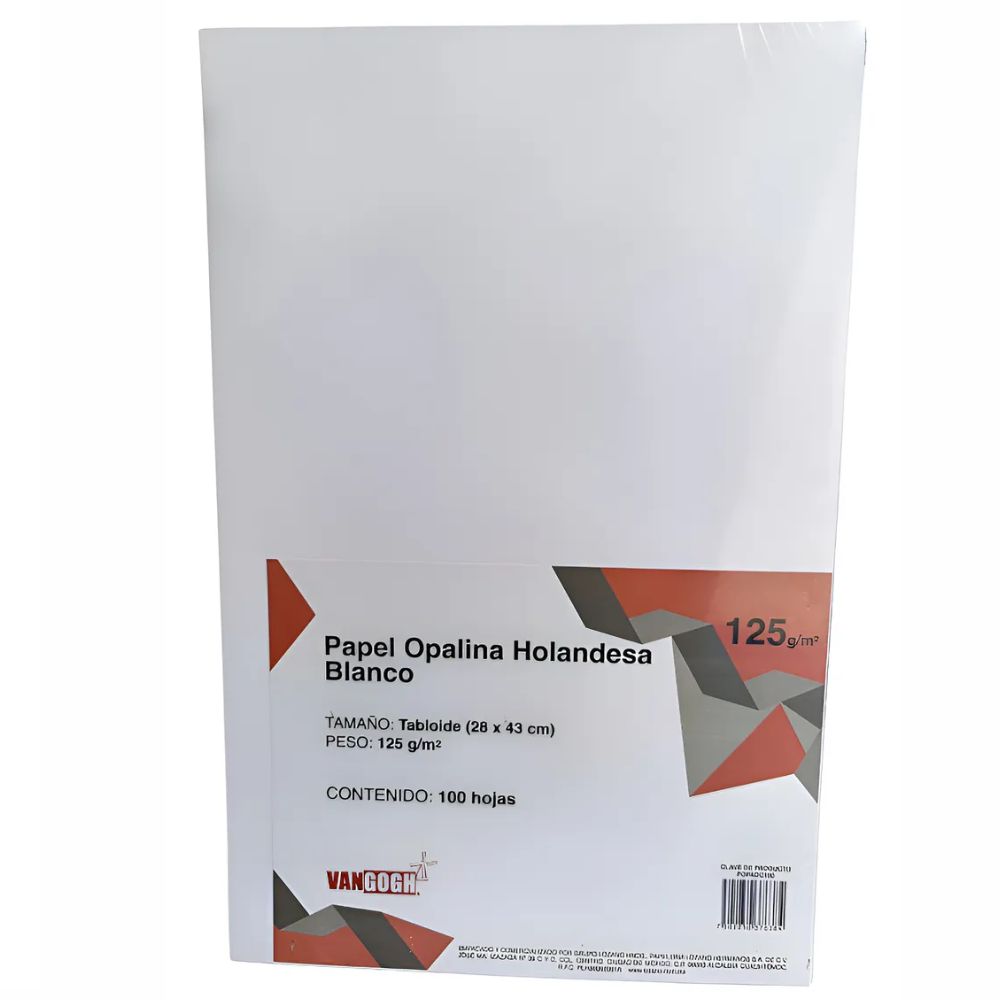 Papel Opalina Holandesa Van Gogh Tabloide 125 gr | Paquete 100 Hojas | 28x43 cm