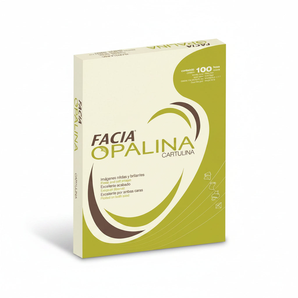 Cartulina Opalina Marfil Facia 225g Carta | Paquete c/100 Hojas | Premium