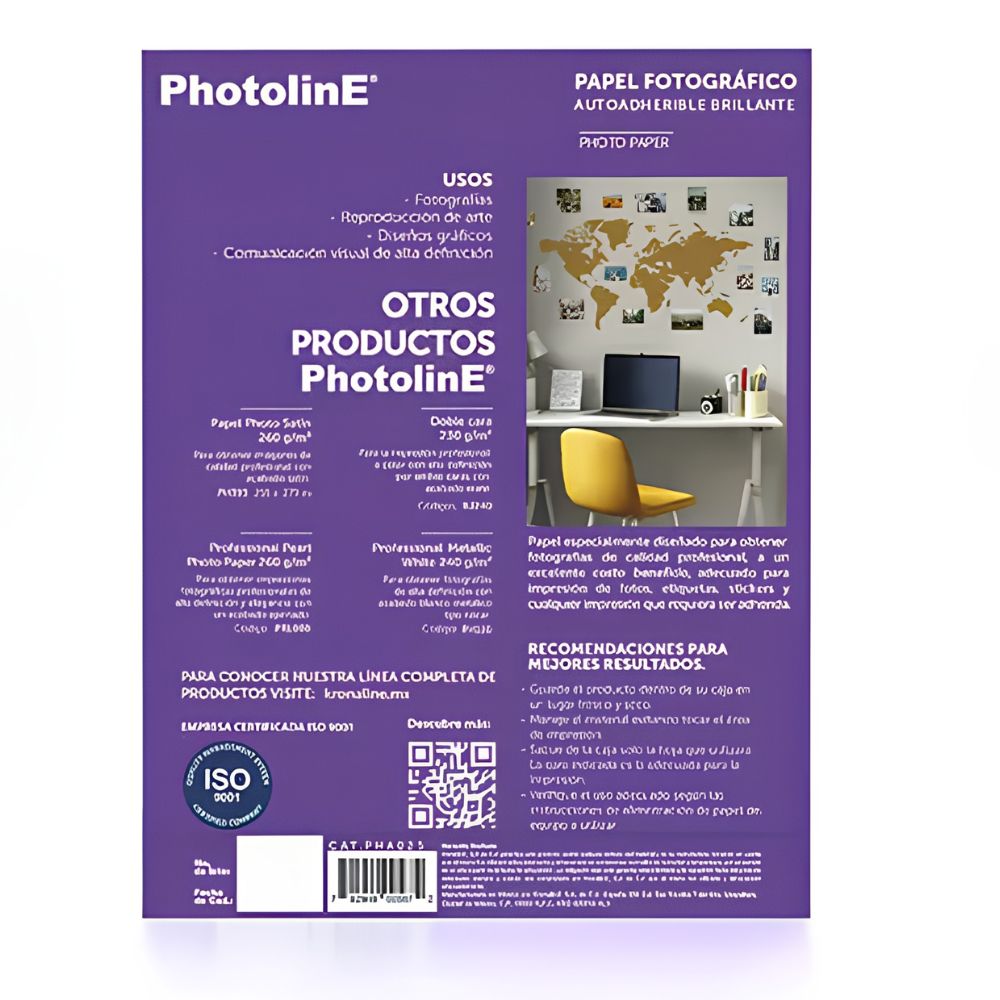 Papel Fotográfico Autoadherible Kronaline PHA025 Carta | 200g | 25 Hjs
