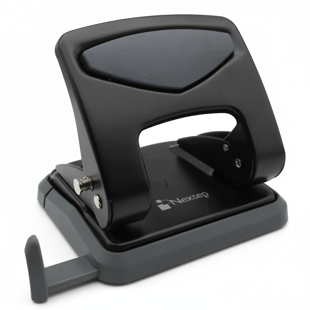 erforadora metálica de 2 orificios Nextep modelo NE-121 capacidad 40 hojas con mango Soft Grip