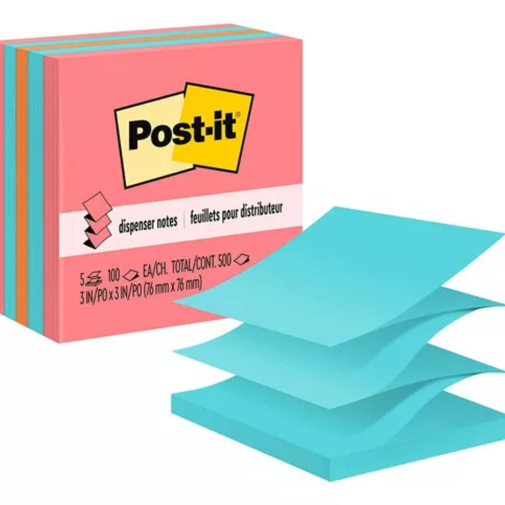 Post-it Pop-Up Neón 3x3" | 5 Blocks de 100 Hojas | 3301-5AN