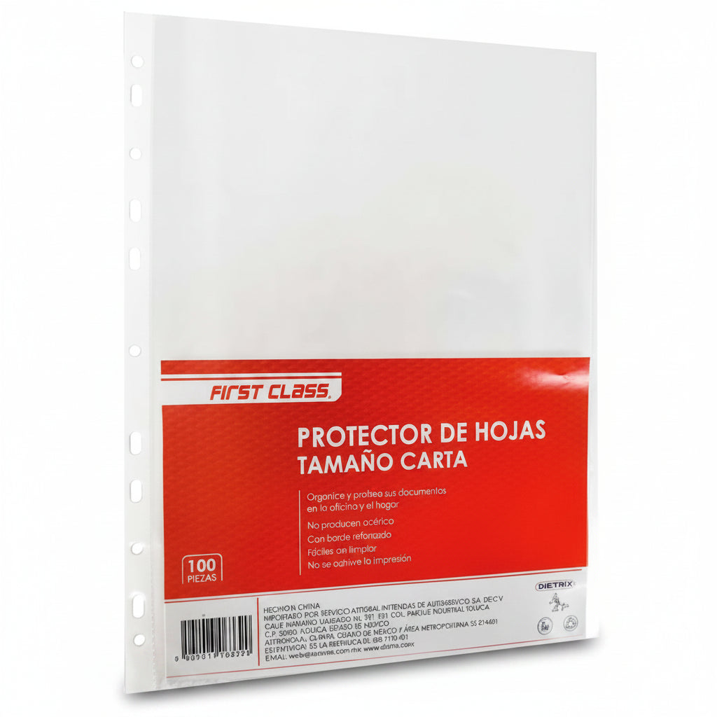 Protectores de Hojas Dietrix Carta | 100 Piezas 30 Micras Micas