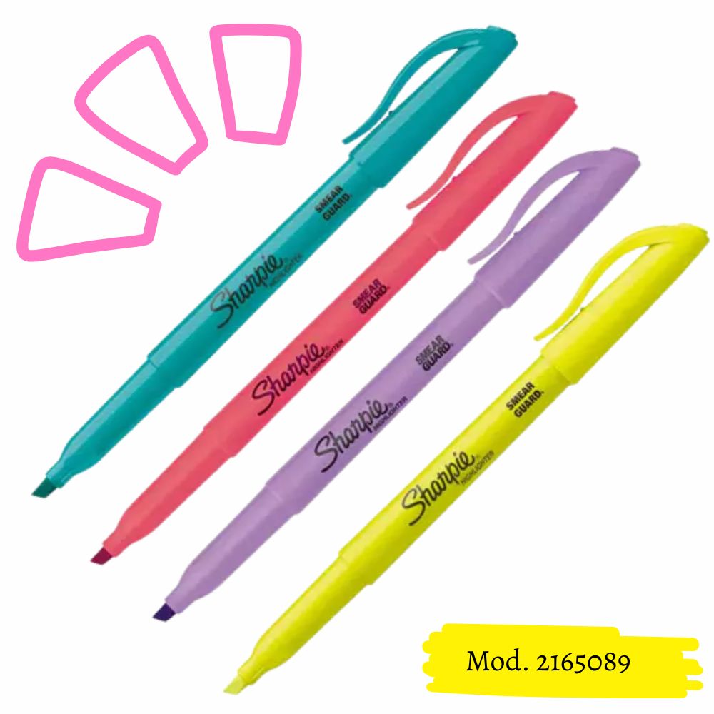 Resaltador Sharpie Pocket | 4 Colores Fluorescentes 2165089