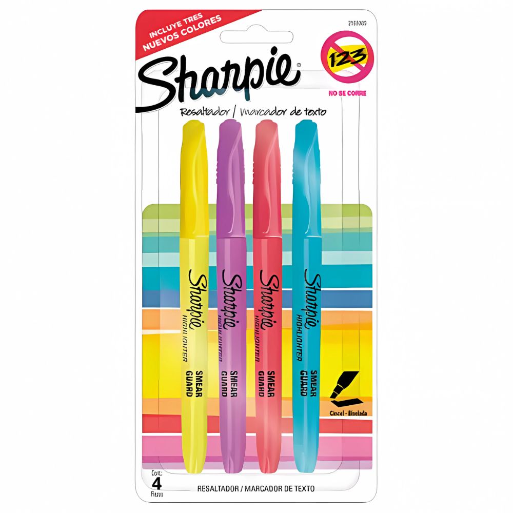 Resaltador Sharpie Pocket | 4 Colores Fluorescentes 2165089