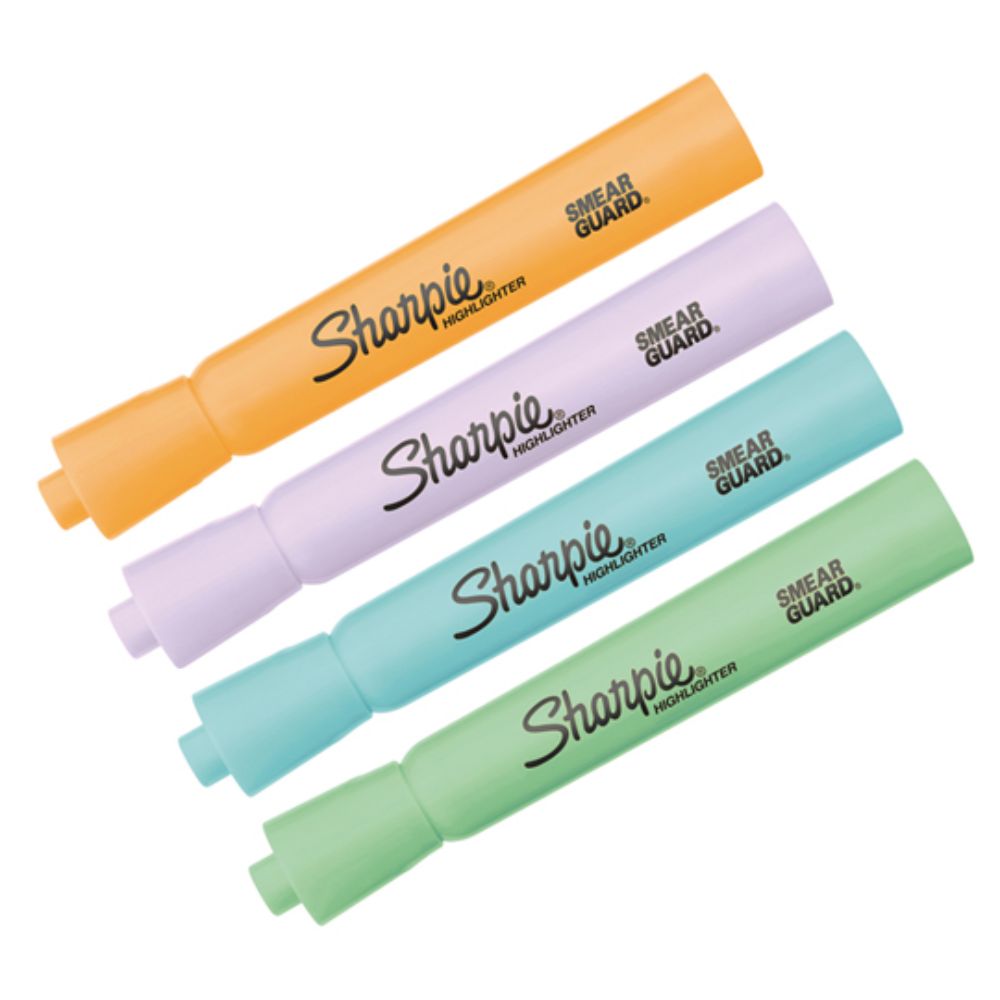 Resaltador Sharpie Tank Blister Con 4 Piezas Colores Pastel 65242