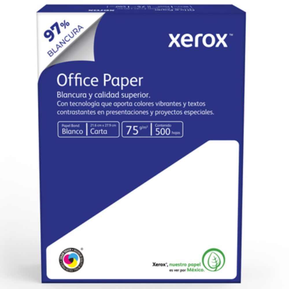 Caja de Papel Xerox Office Carta 75g | 97% Blancura | 5000 Hjs