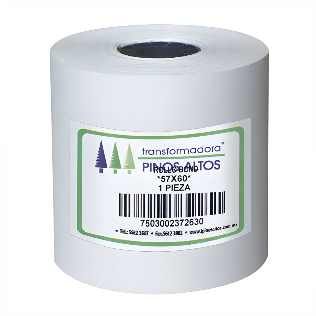 Caja con 50 Rollos Papel Bond Pinos Altos 57x60mm
