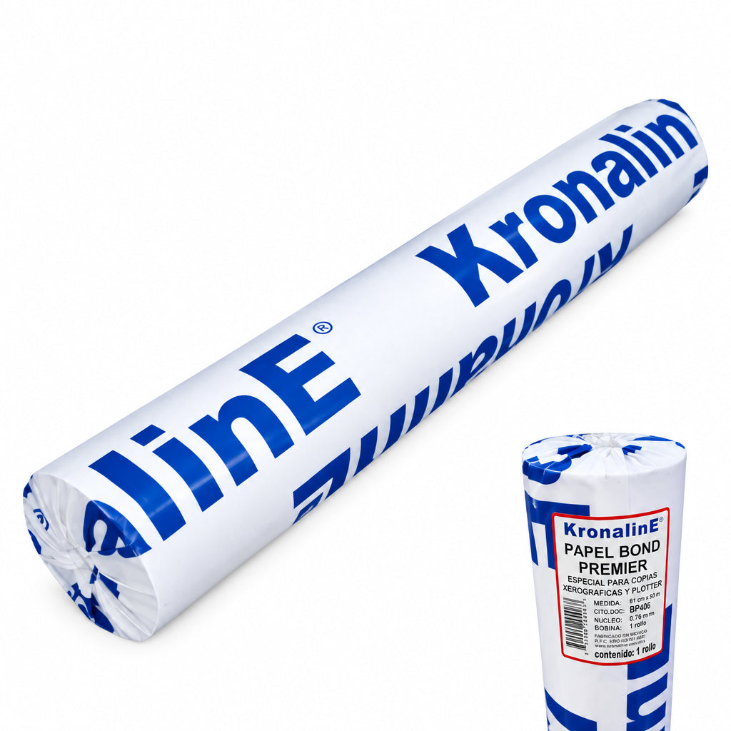 Papel Bond Plotter Kronaline BP406 | 75g/m² | 0.61x50m