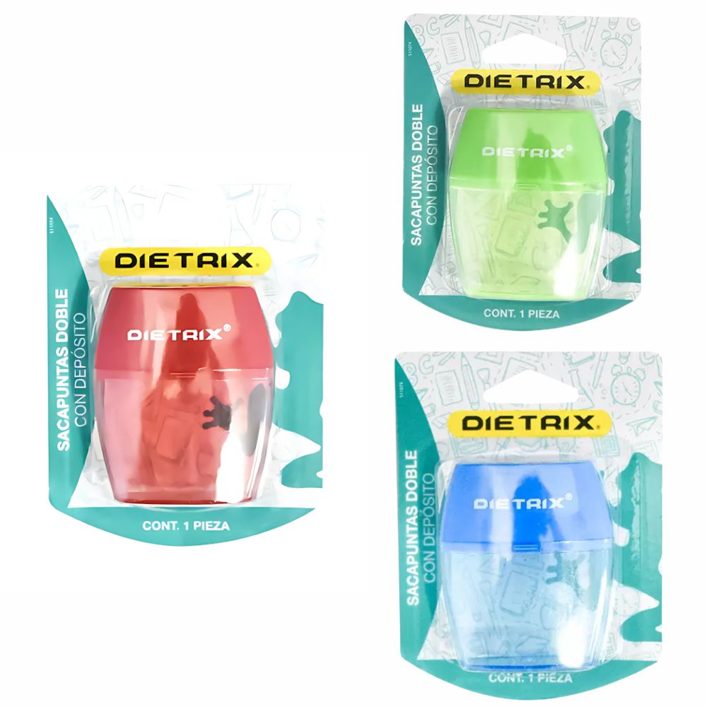 Sacapuntas Dietrix con Depósito 2 Orificios | Blíster 1 Pz