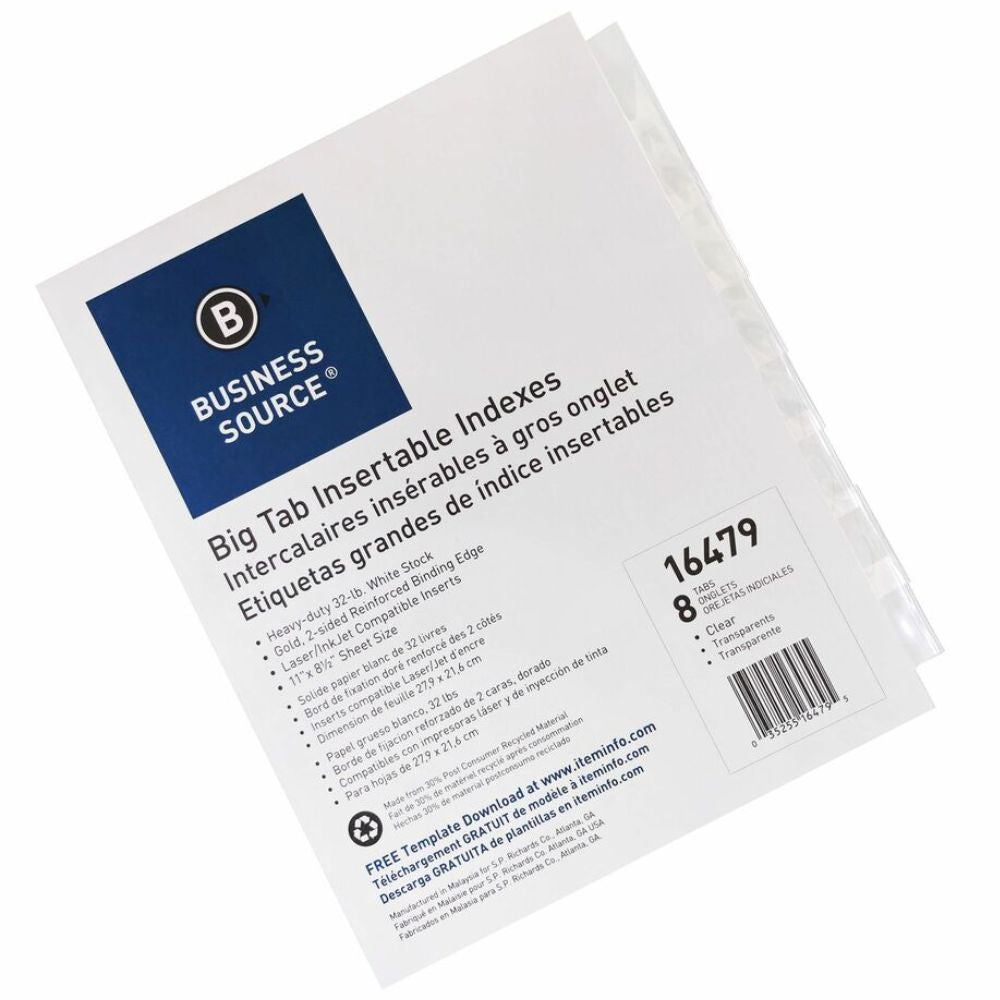 Separador Blanco 8 div Pestaña transp Business 16479