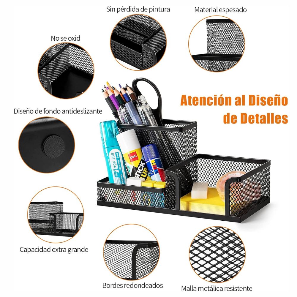 Set Organizador de Escritorio Malla Metálica 6 Pzs | UIEYAKFR