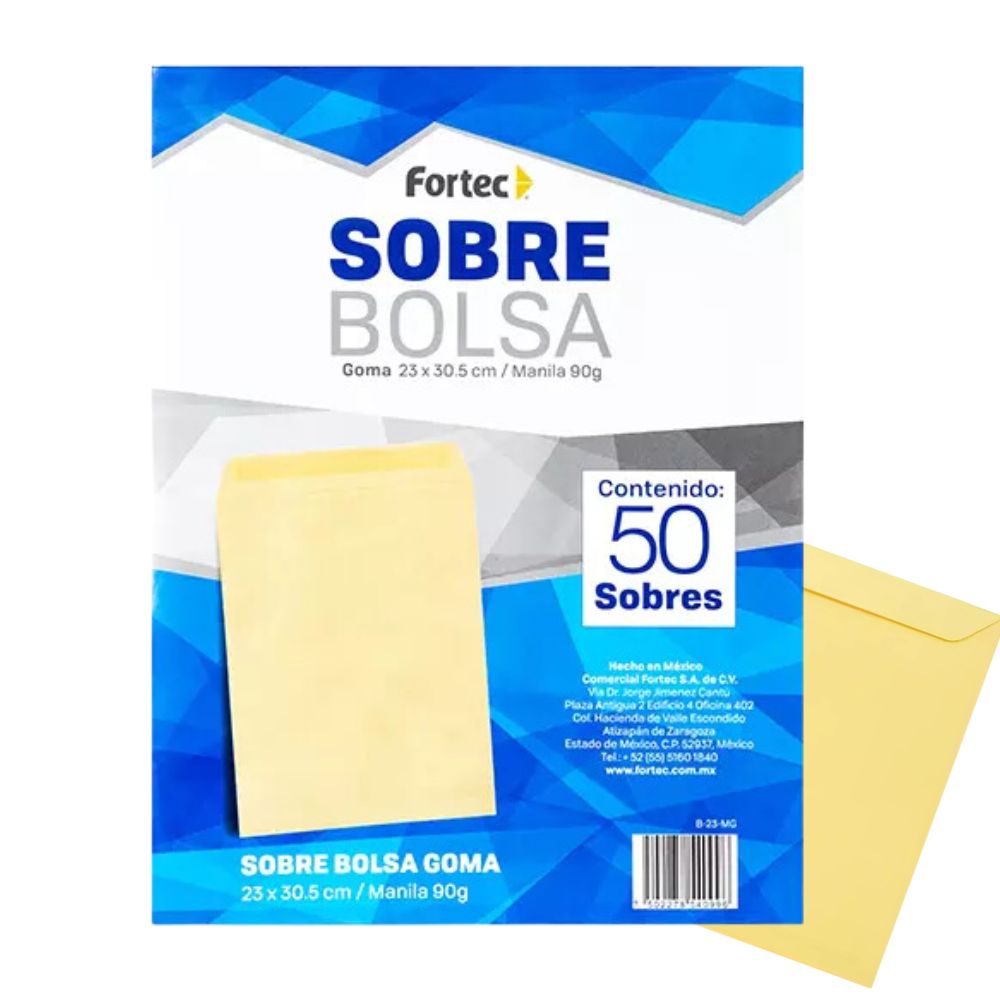 Sobre manila Engomado -50 PZ Fortec Varias Medidas