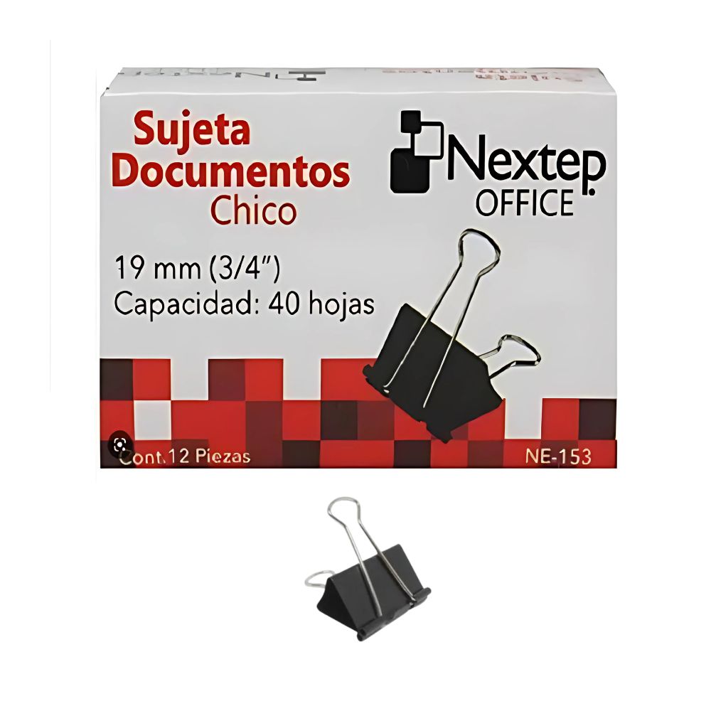 Sujeta Documentos Nextep Chico 19mm (3/4") 12 Pzas COLMENERO