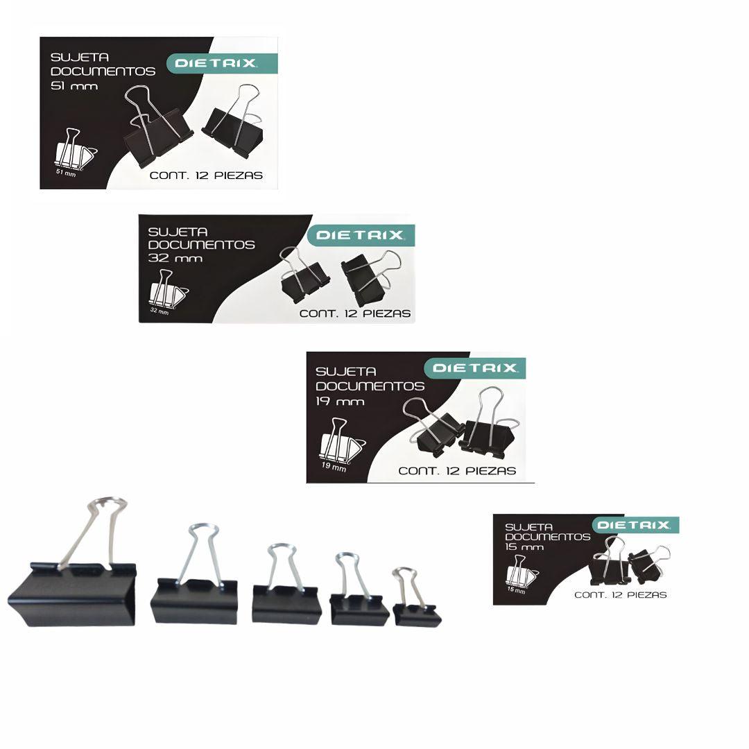 Sujeta documentos Dietrix (Binder Clips) Varias Medidas