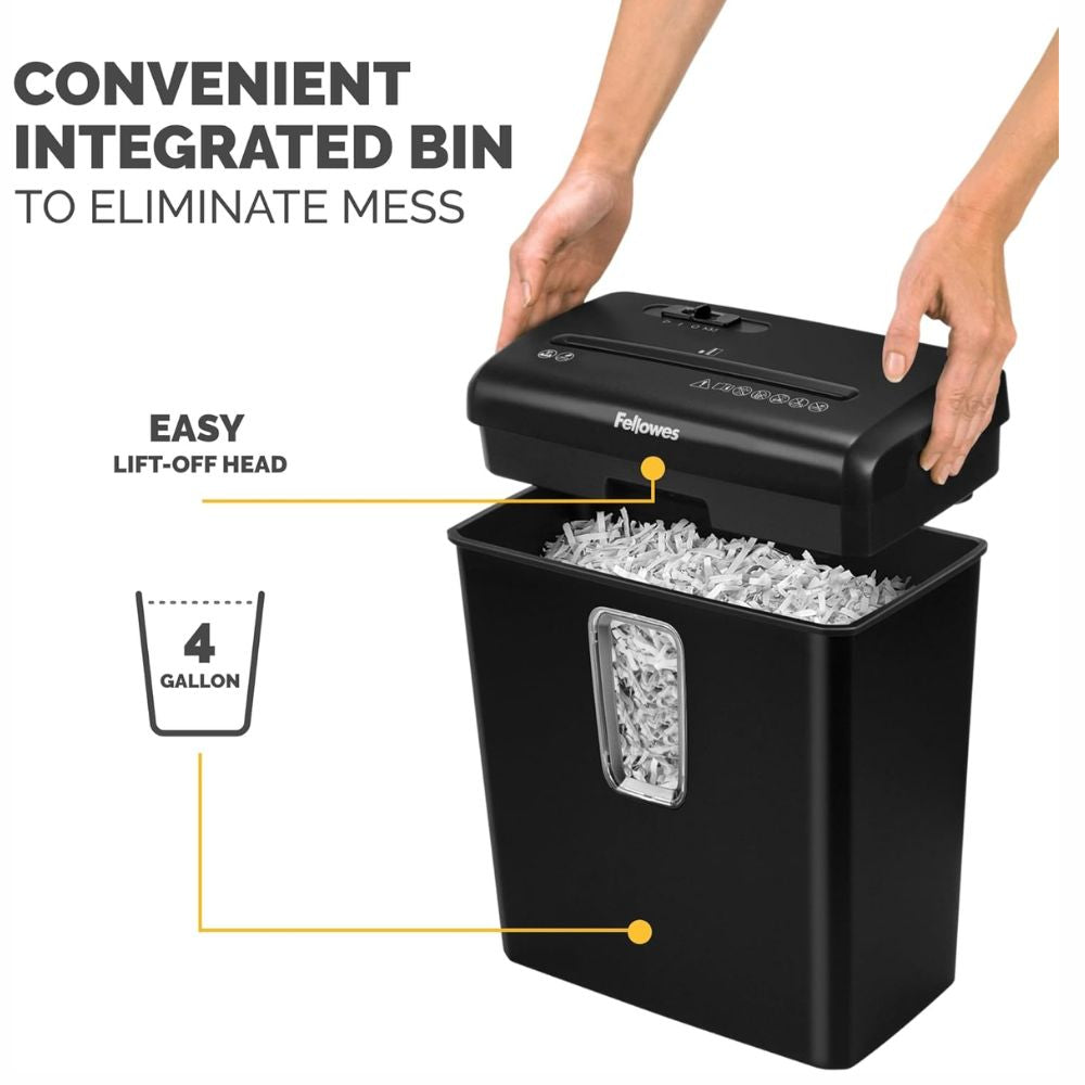 Trituradora Fellowes P-30C Powershred | Corte Cruzado P-4 | 6 Hojas | 4 Galones