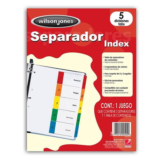 Separador de 5 divisiones Wilson Jones P1345 - Colmenero Shop