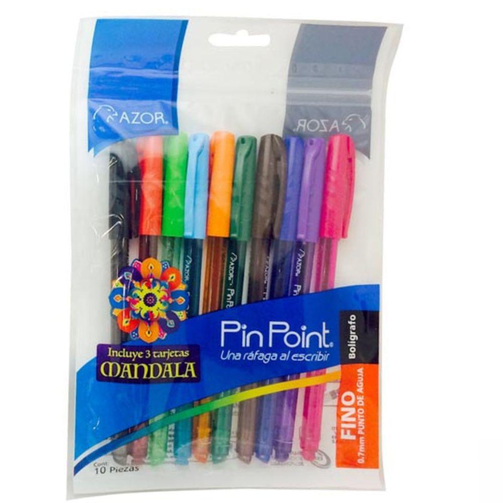 Bolígrafo Pin Point Mandala Punta Fina 0.7mm C/10 Pzas - Colmenero Shop