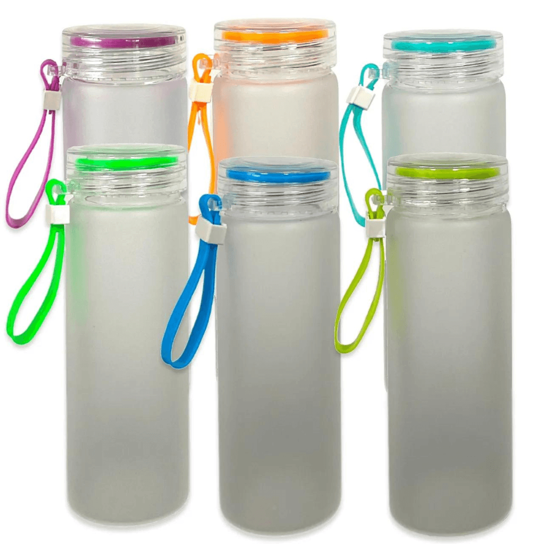 Botella Cristal satinado con tapa de color B16TPL - Colmenero Shop