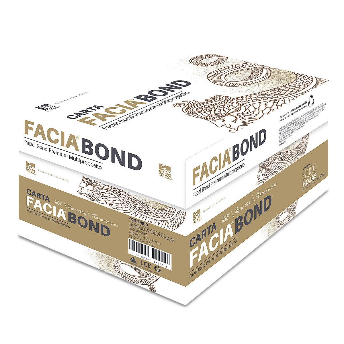 Caja de Papel Facia Bond Tamaño Carta – 5000 Hojas (10 Resmas de 500 Hojas) - Colmenero Shop